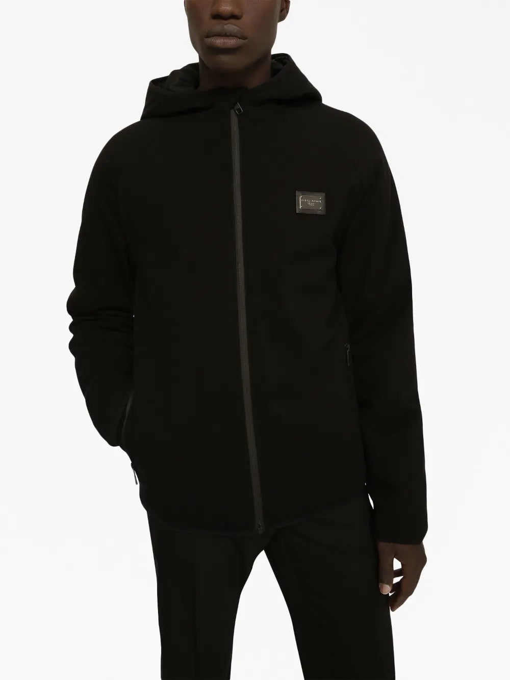 Jaquetas Corta-Vento com Placa de Logo Dolce & Gabbana Preto Homme