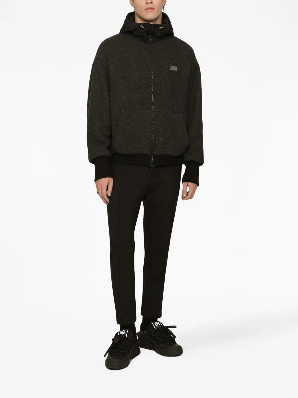 Jackets Logo Plaque Bomber Dolce & Gabbana Gray Homme