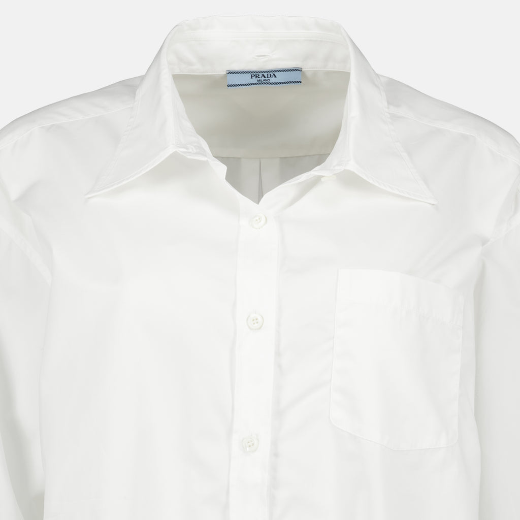 Chemises Weißes Popeline-Hemd Prada Blanc Femme