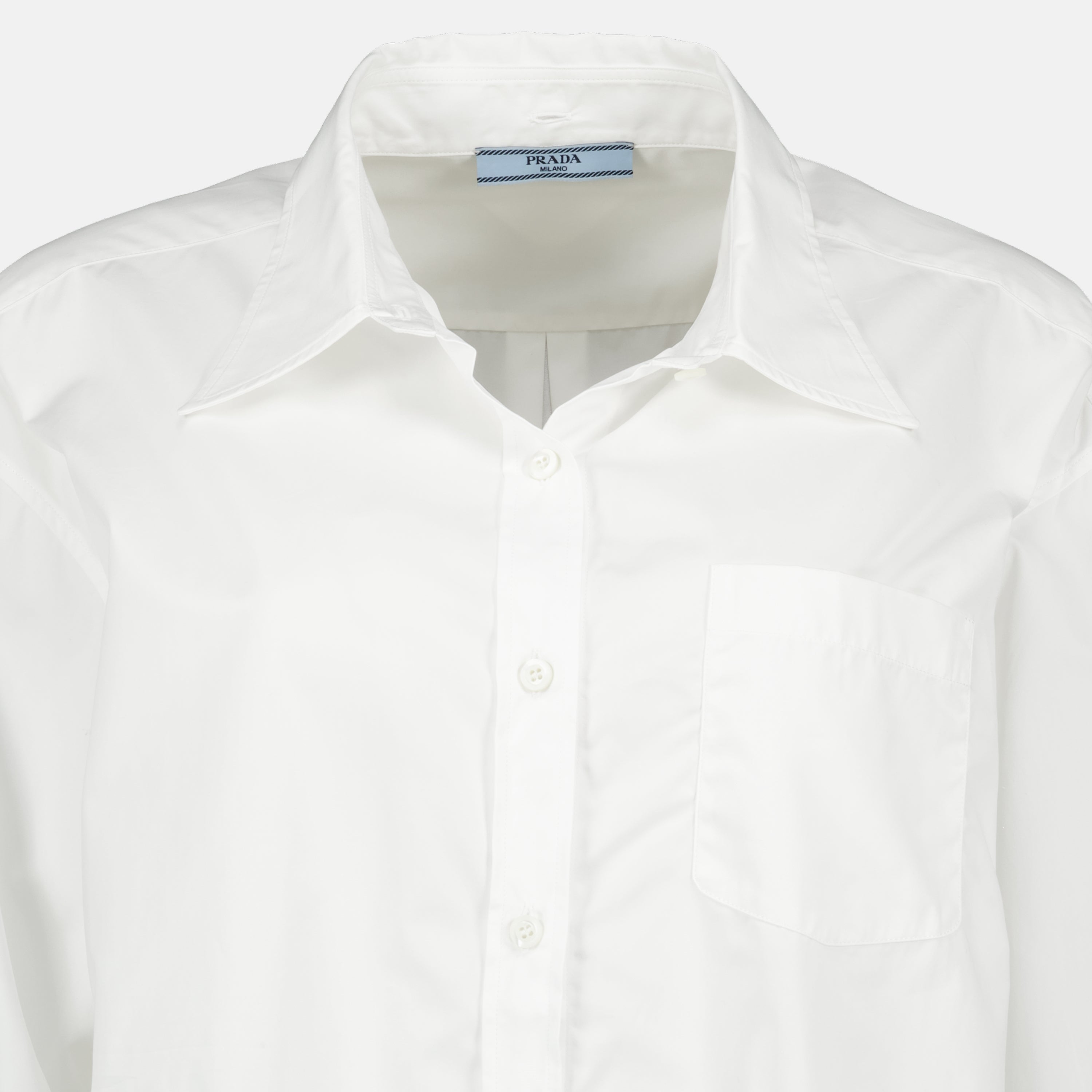Chemises Chemise blanche en popeline Prada Blanc Femme