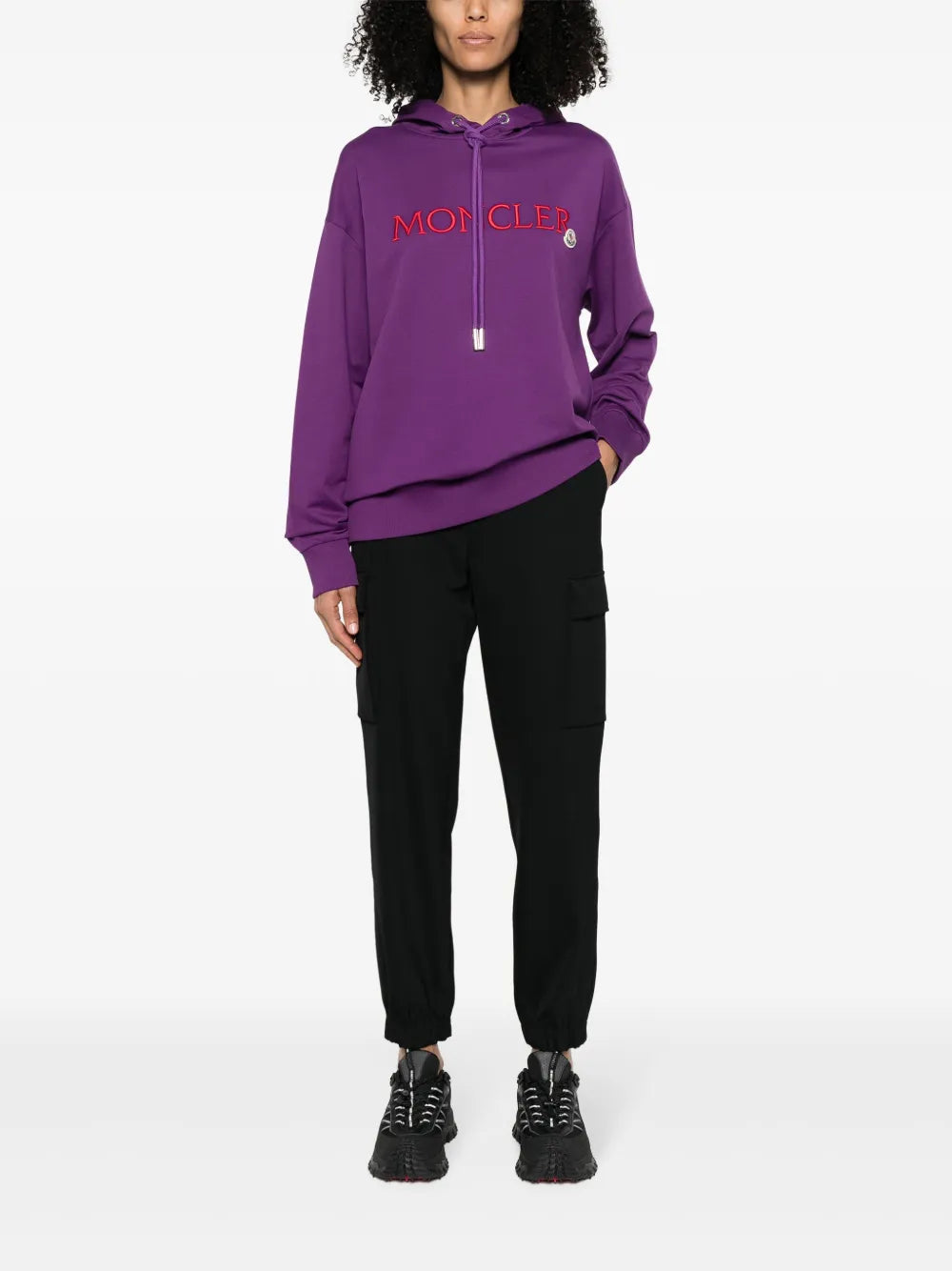 Sweatshirts Double Logo Hoodie Moncler Purple Women