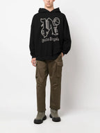 Felpe Felpa con Cappuccio PA Monogram Palm Angels Nero Homme
