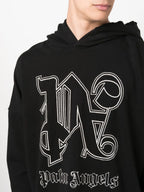 Felpe Felpa con Cappuccio PA Monogram Palm Angels Nero Homme