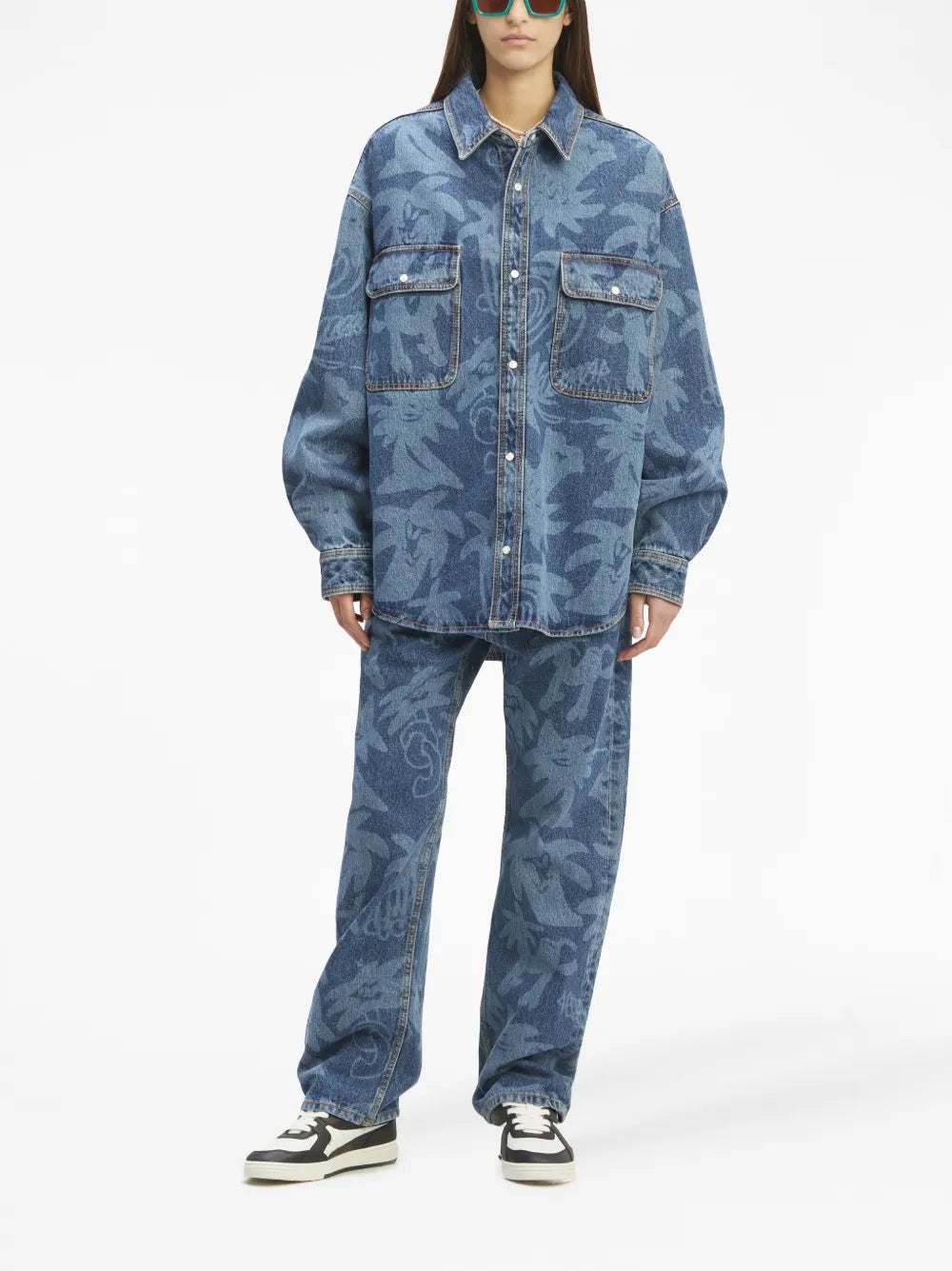 Camisas Camisa de Denim Palmity Palm Angels Azul Homme