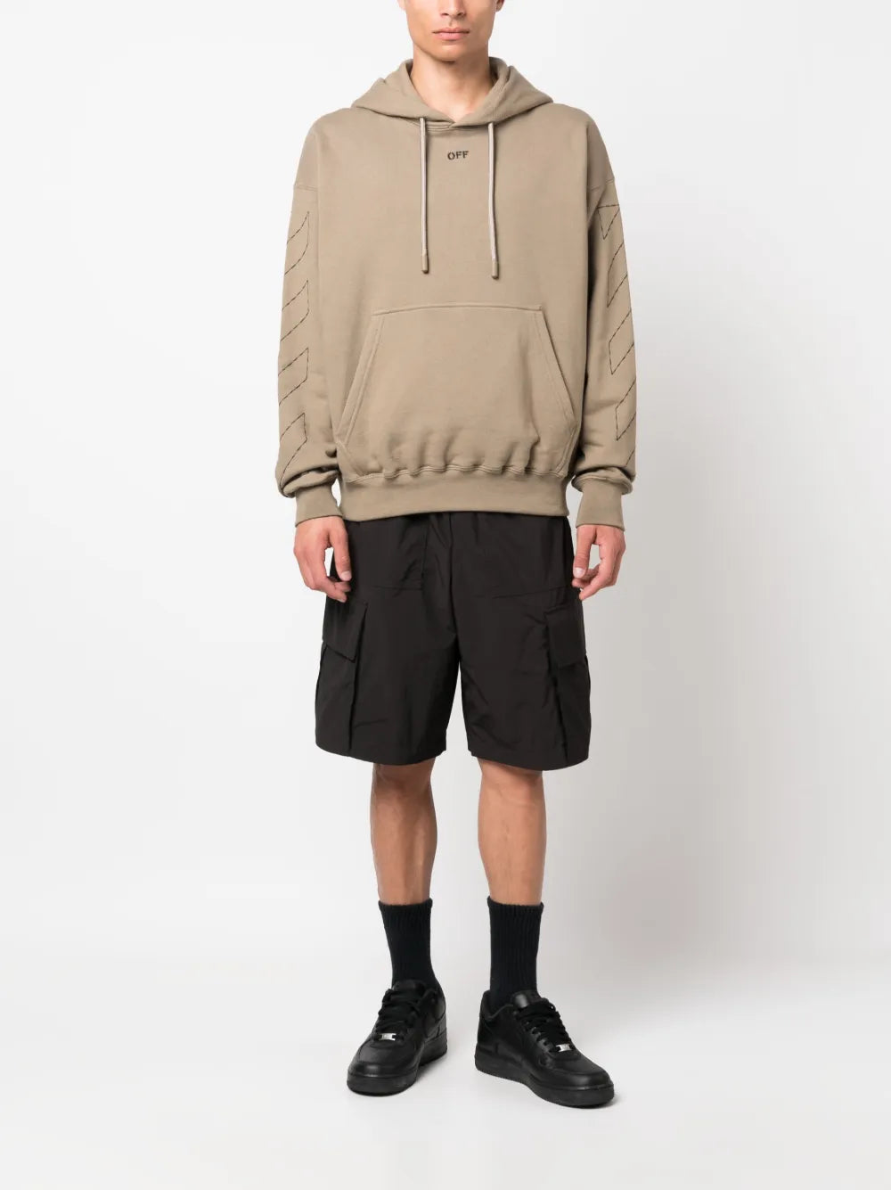 Sweatshirts Sweat à capuche Off Stitch Off-White Beige Homme