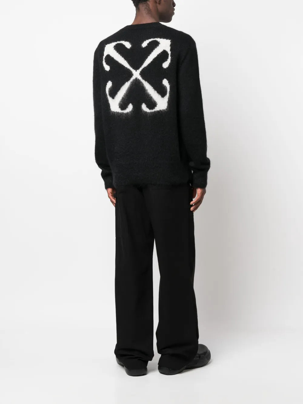 Maille Pull Arrow en mohair Off-White Noir Homme