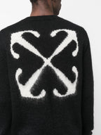Maille Pull Arrow en mohair Off-White Noir Homme
