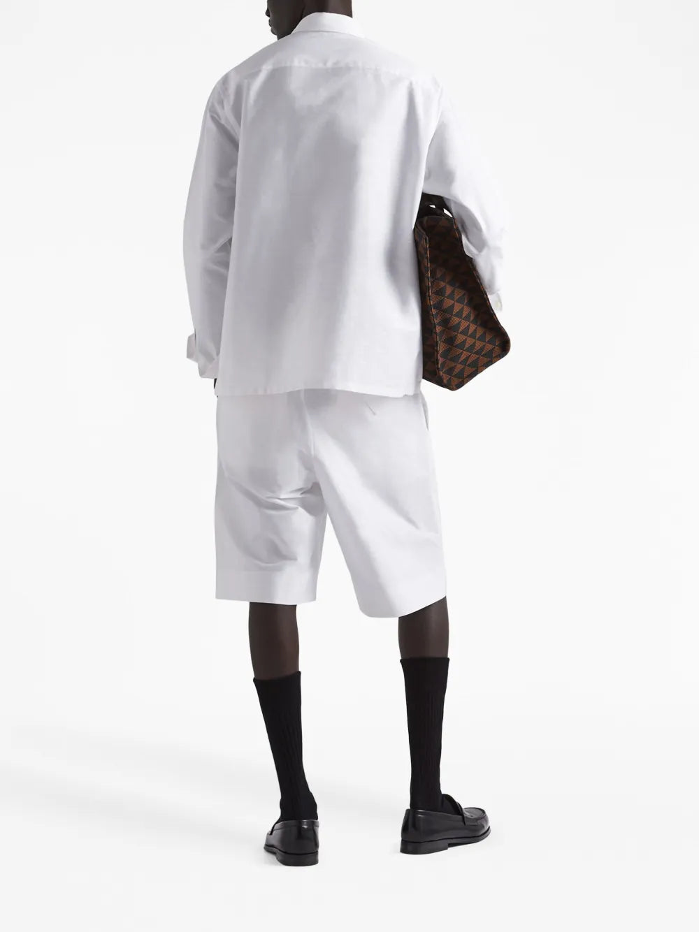 ショートパンツ ポプリン バミューダ Prada 白 男