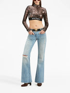 Pantalons Jean bootcut Palm Angels Bleu Femme