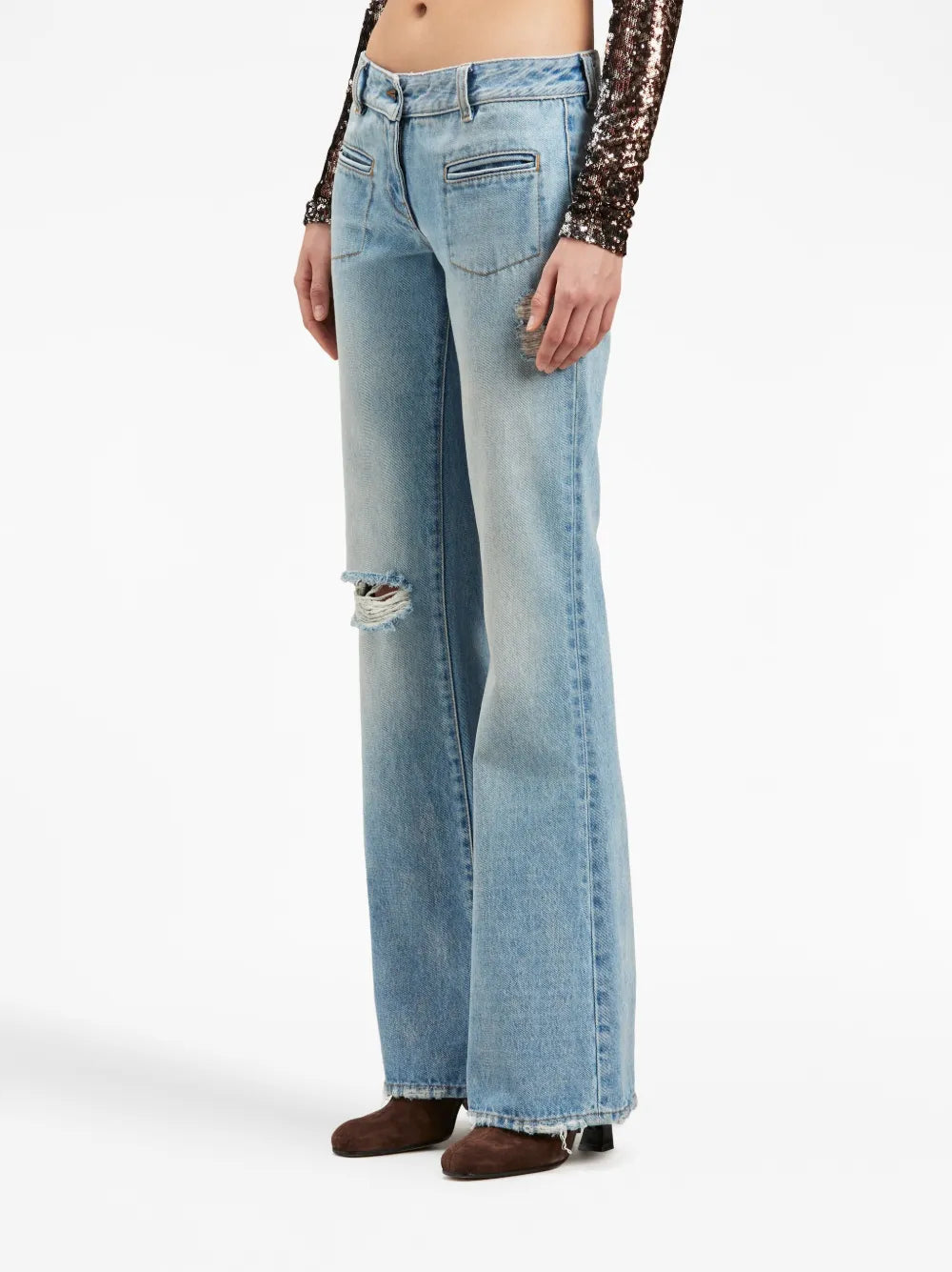 Pantalons Jean bootcut Palm Angels Bleu Femme