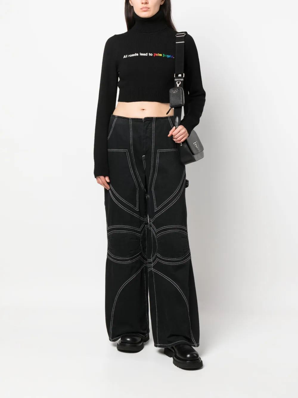Maglieria Maglione Corto Palm Angels Nero Femme