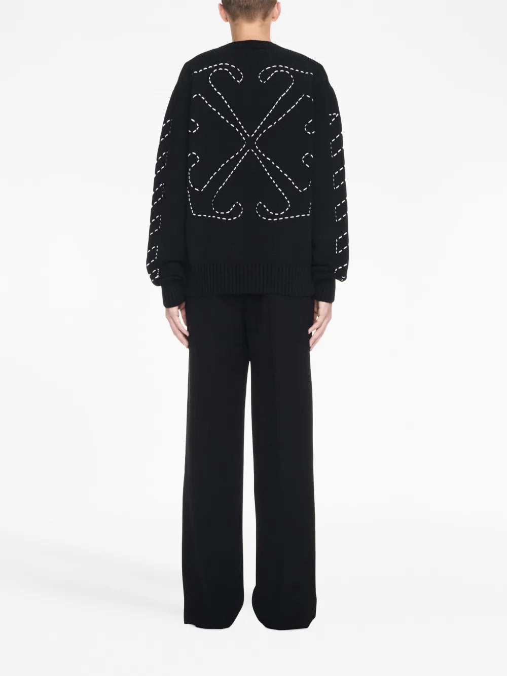 Strickwaren Pull Stitch Arrow Off-White Schwarz Homme