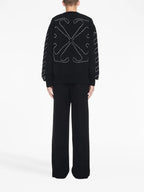 Strickwaren Pull Stitch Arrow Off-White Schwarz Homme