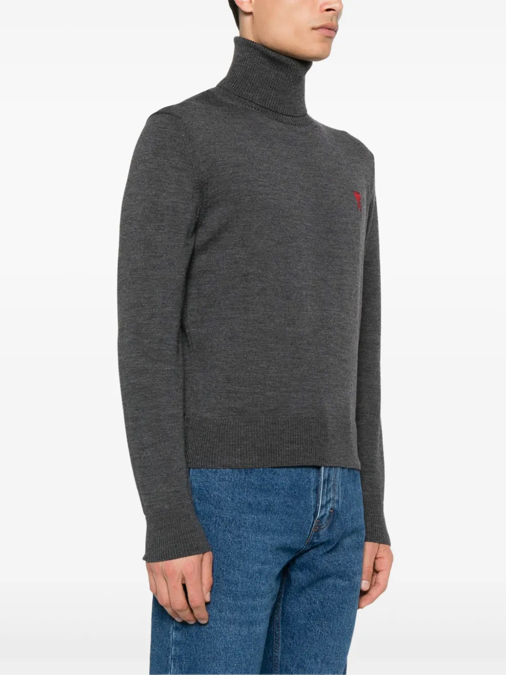 니트웨어 아미 드 꾀르 터틀넥 스웨터 Ami PARIS 회색 Femme