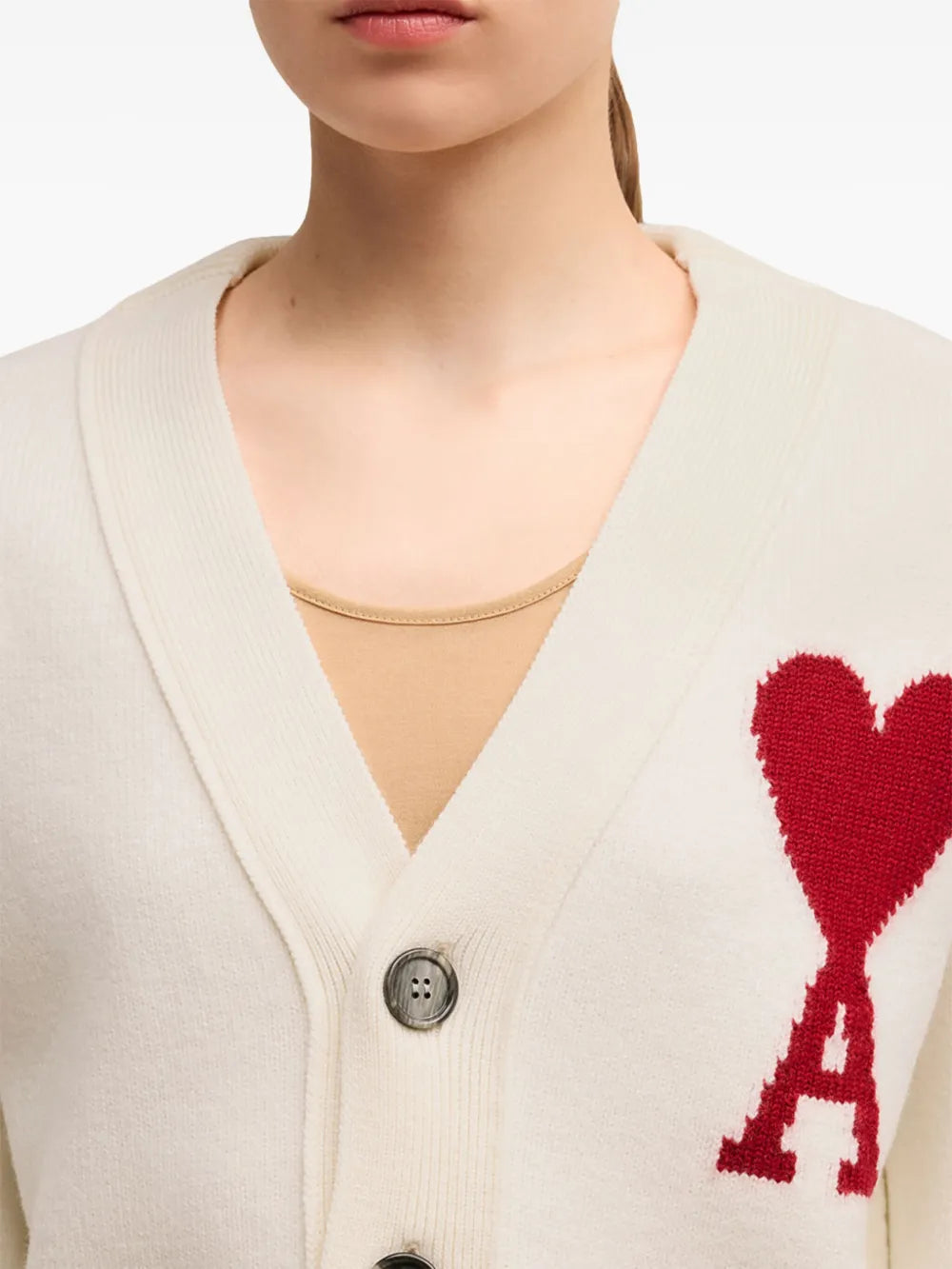 Maille Cardigan Ami de Coeur Ami PARIS Blanc Unisexe