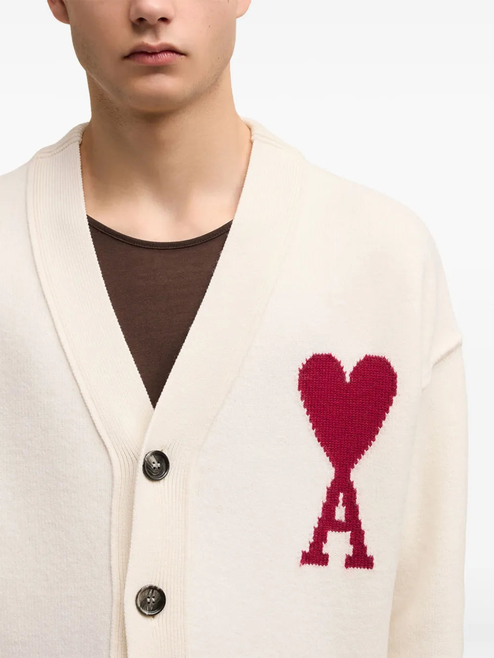 Maille Cardigan Ami de Coeur Ami PARIS Blanc Unisexe