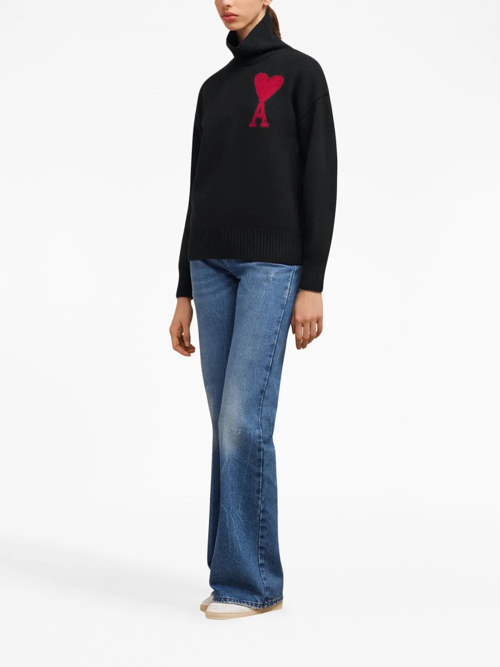 Maille Pull Ami de coeur Ami PARIS Noir Unisexe