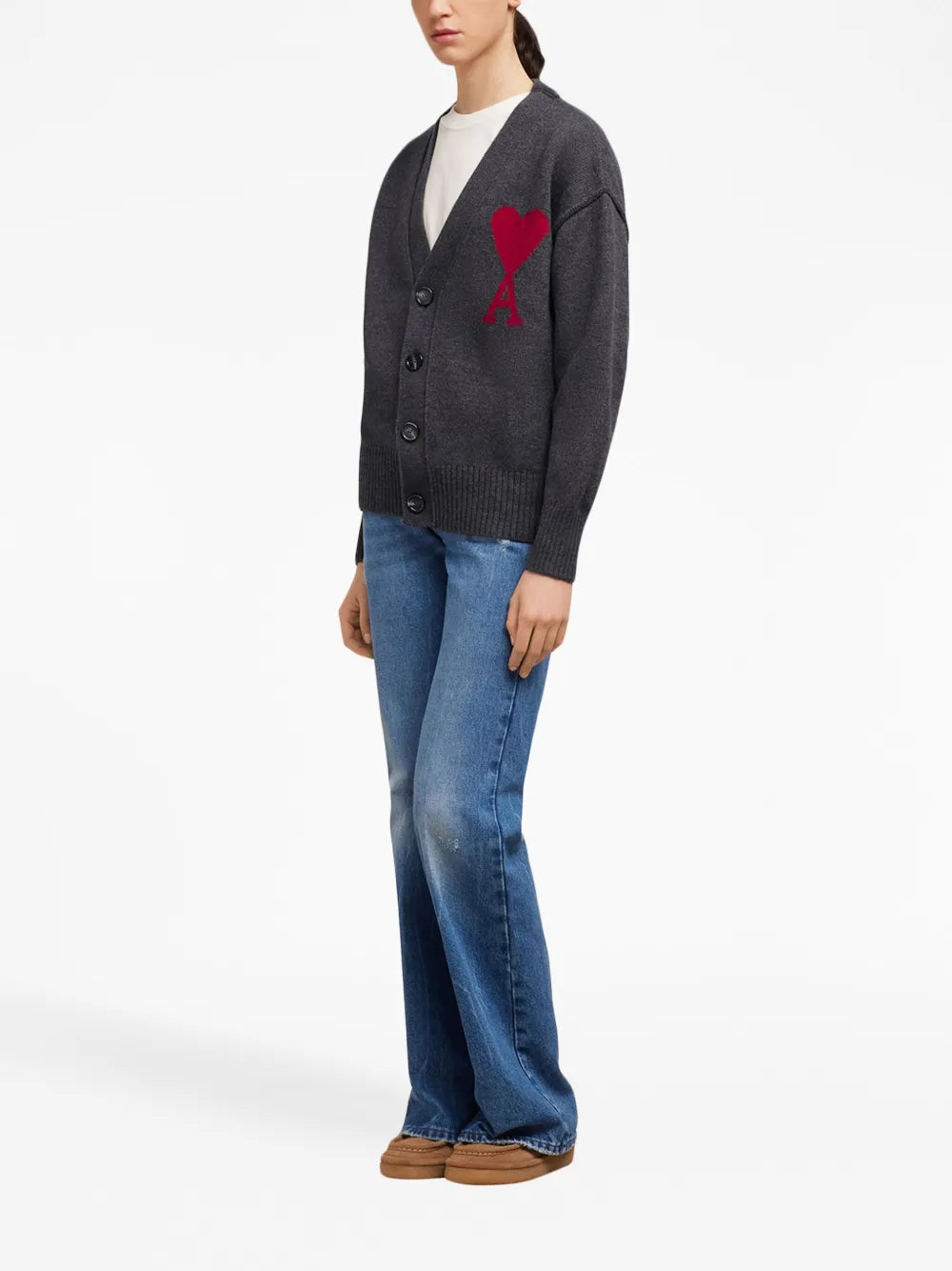 Maille Cardigan Ami de Coeur Ami PARIS Gris Unisexe