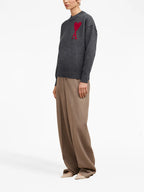 Maille Pull Ami de coeur rouge Ami PARIS Gris Unisexe