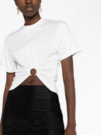 Camisetas Camiseta Branca com Anel Rabanne Branco Femme