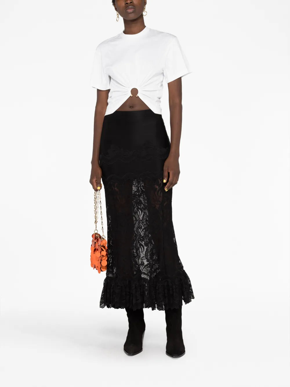 티셔츠 화이트 링 티셔츠 Rabanne 하얀색 Femme