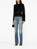 Strickwaren Texturierter Pullover mit offenem Rücken Victoria Beckham Schwarz Femme