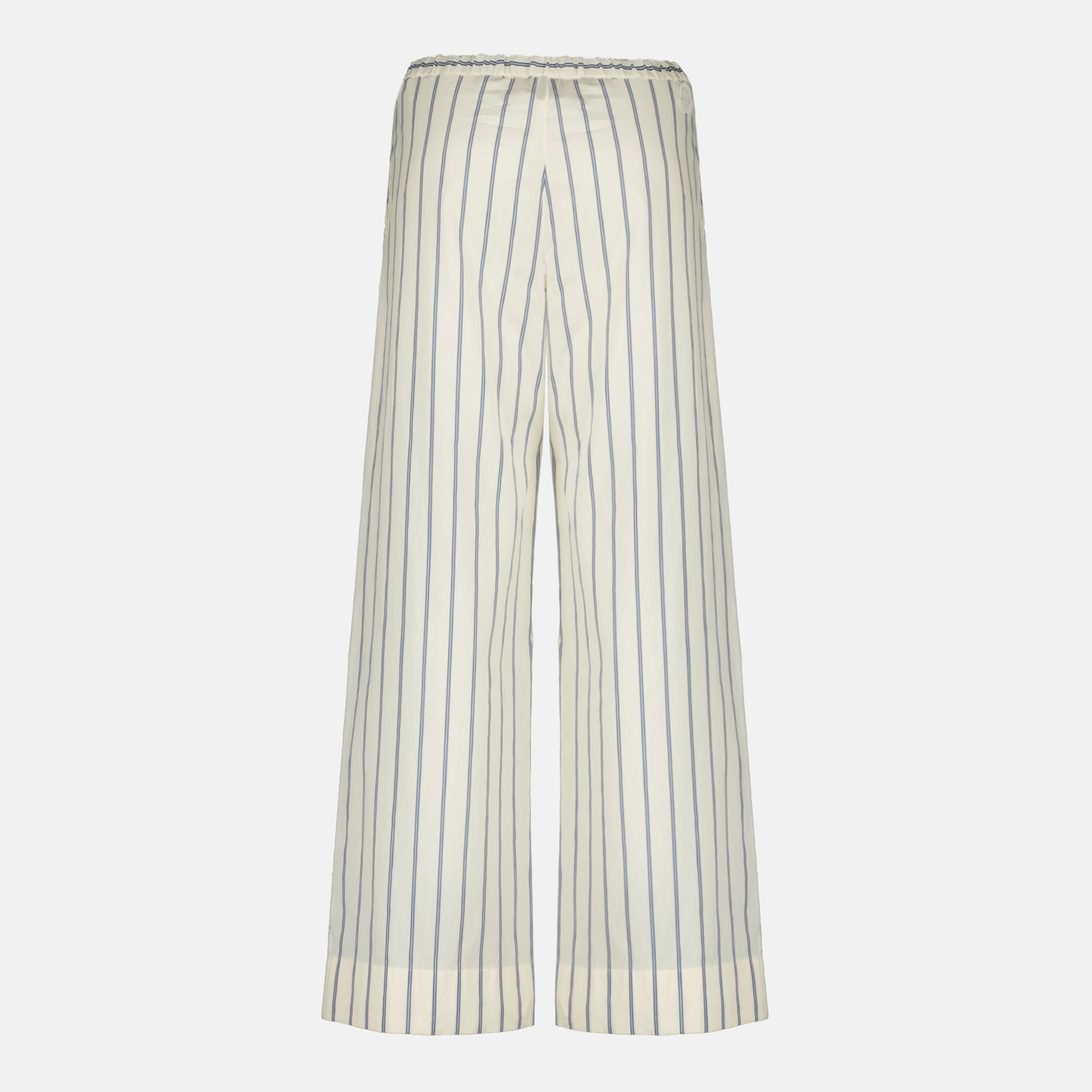 Pantalons Striped Cotton and Silk Pants Moncler Blanc Femme
