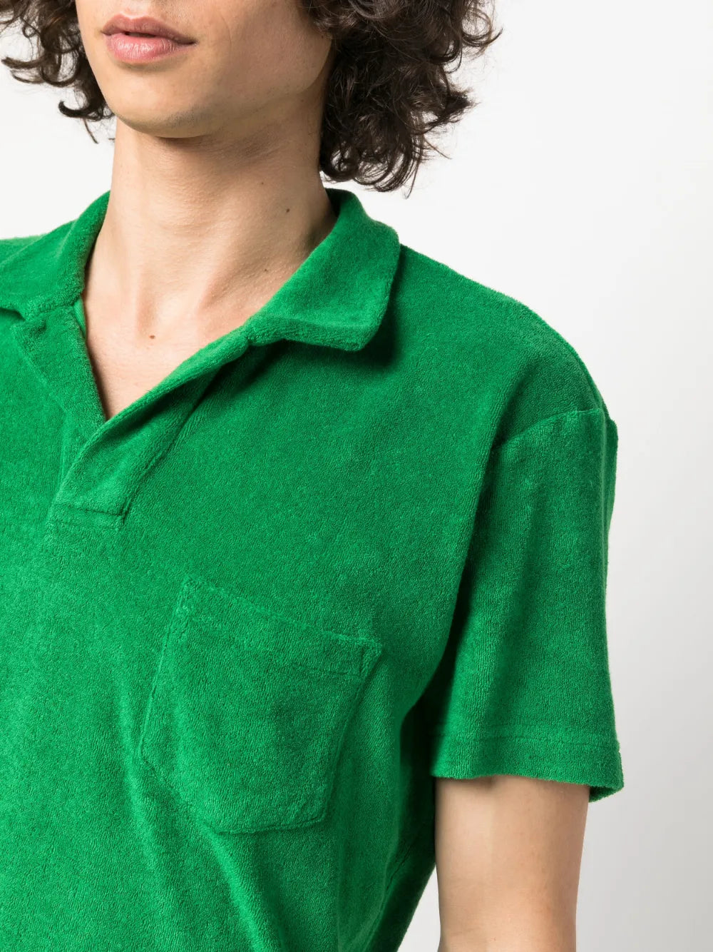 Polos Polo de Algodón Rizado Orlebar Brown Verde Homme