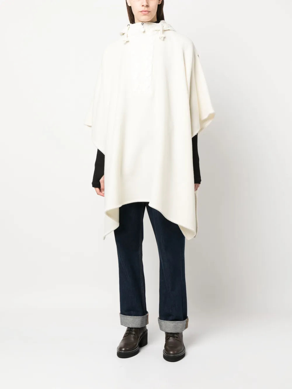 Vestes Cape en laine Moncler Blanc Femme