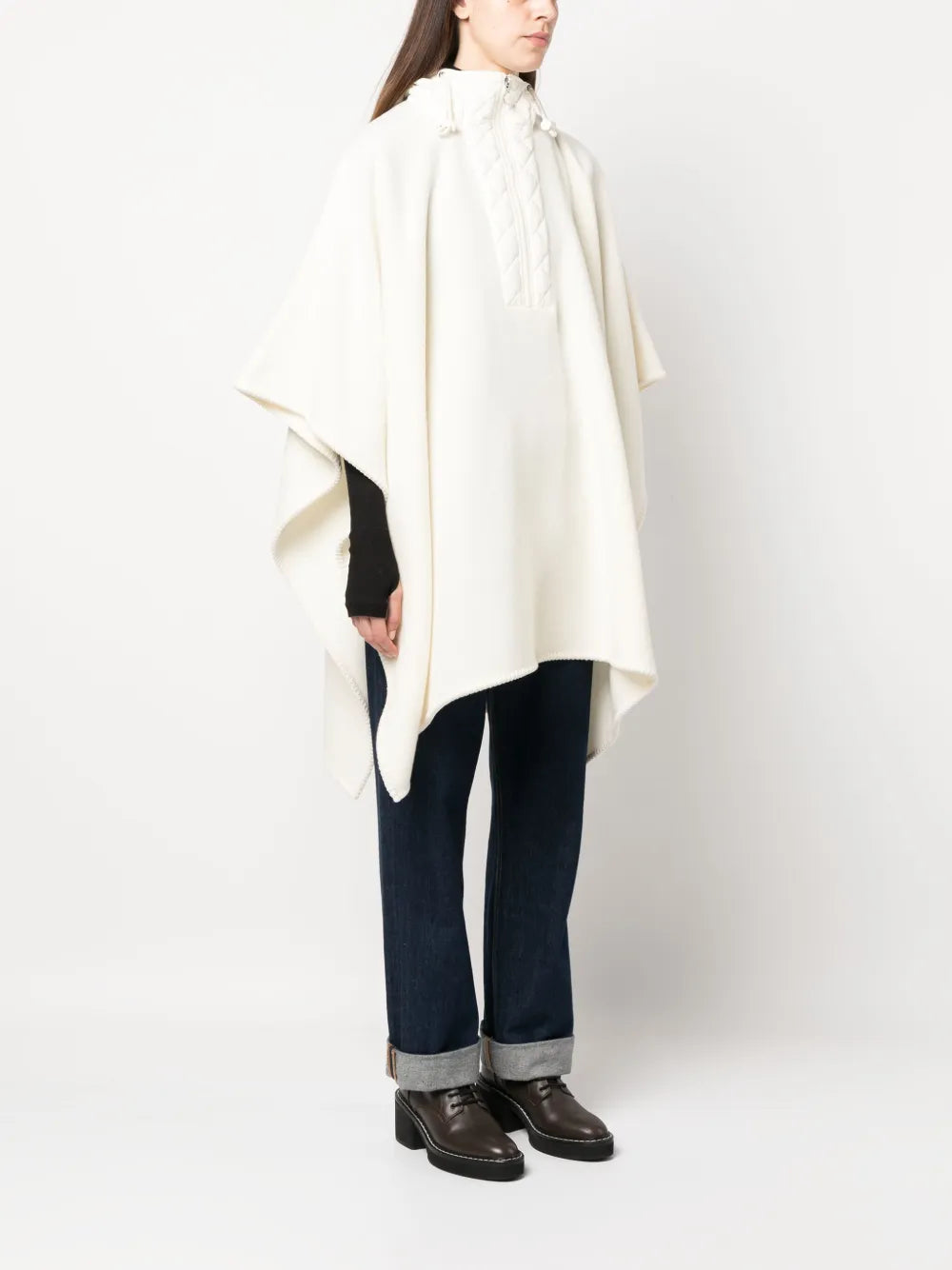 Vestes Cape en laine Moncler Blanc Femme