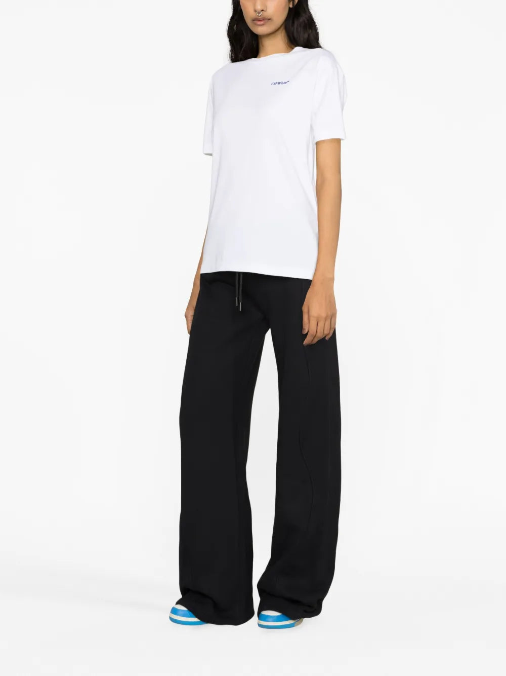 Pants Wide Jogging Pants Off-White Black Women