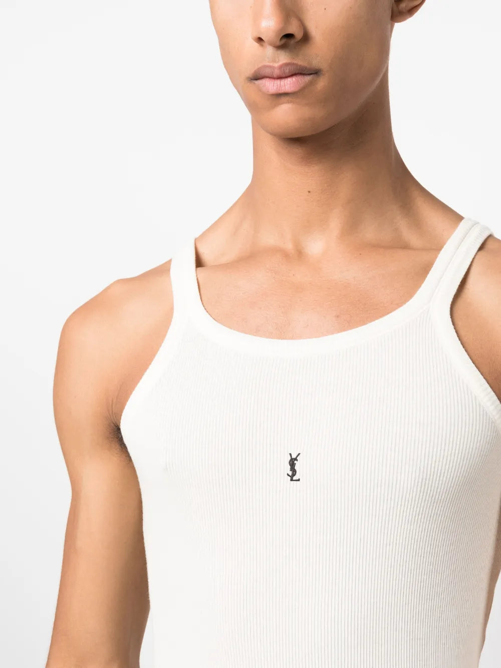 Camisetas Camisola de Alças com Logo Saint Laurent Branco Homme