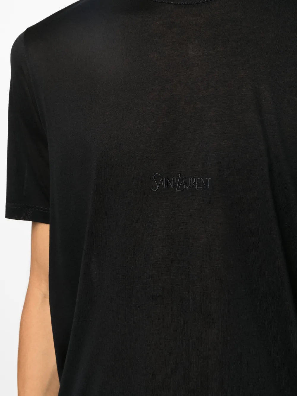 T-shirts T-shirt en viscose Saint Laurent Noir Homme