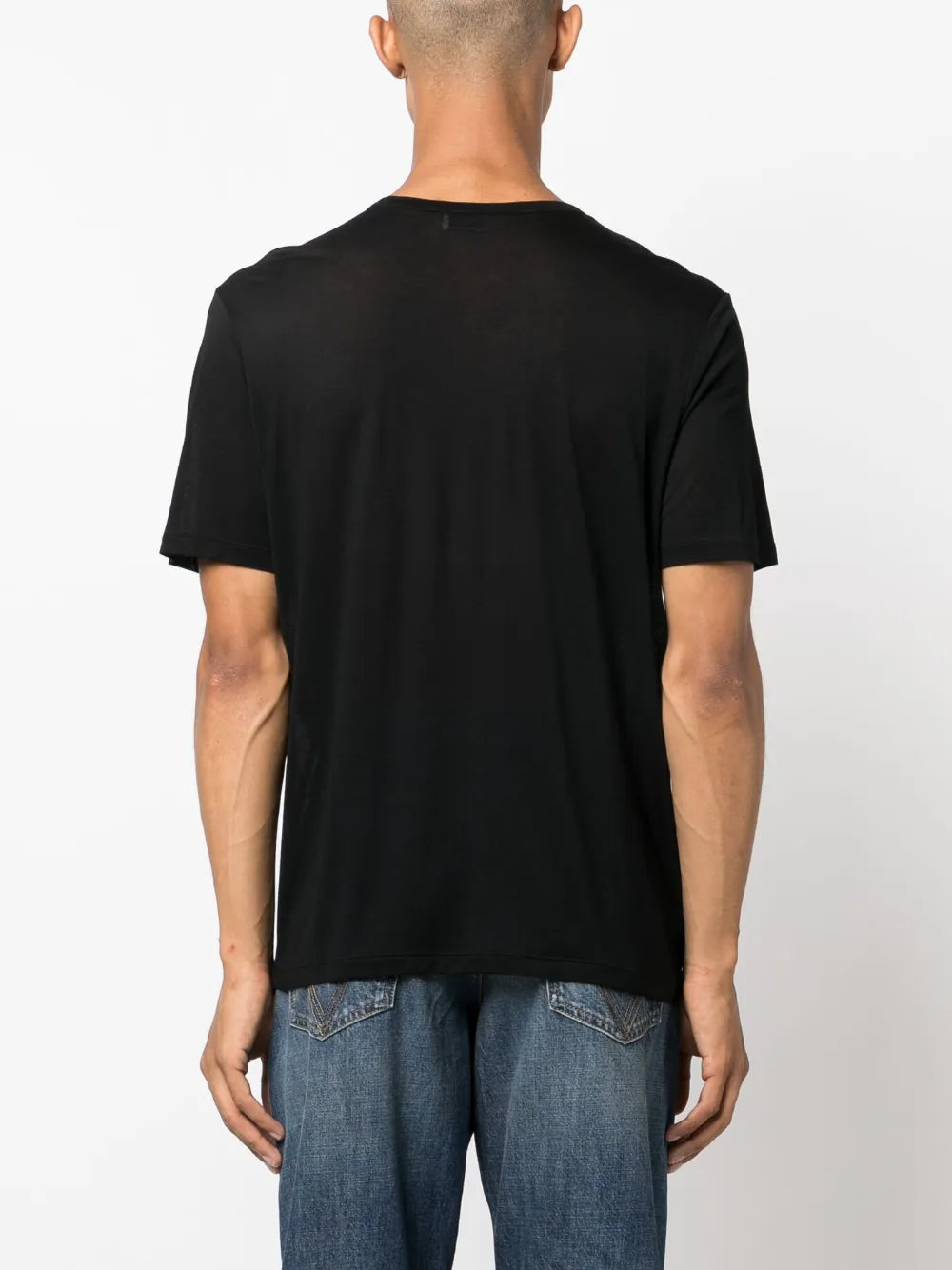 T-shirts T-shirt en viscose Saint Laurent Noir Homme