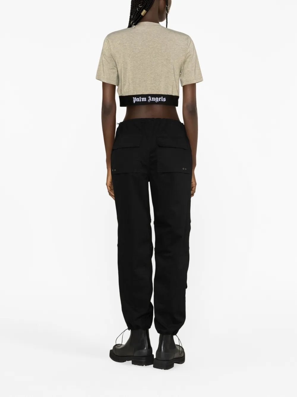 Tops T-shirt crop Palm Angels Doré Femme