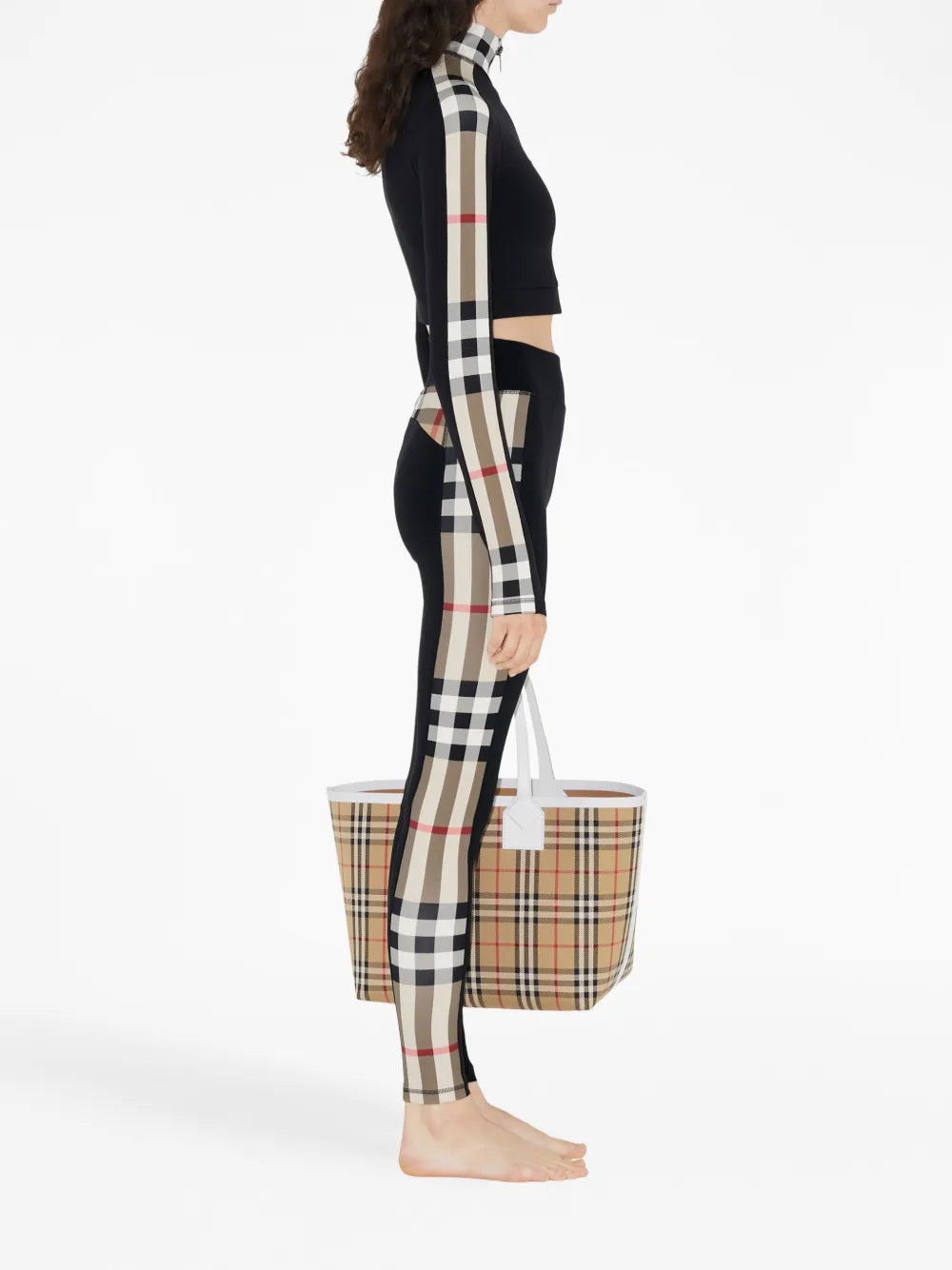 Pants Checked Leggings Burberry Black Women