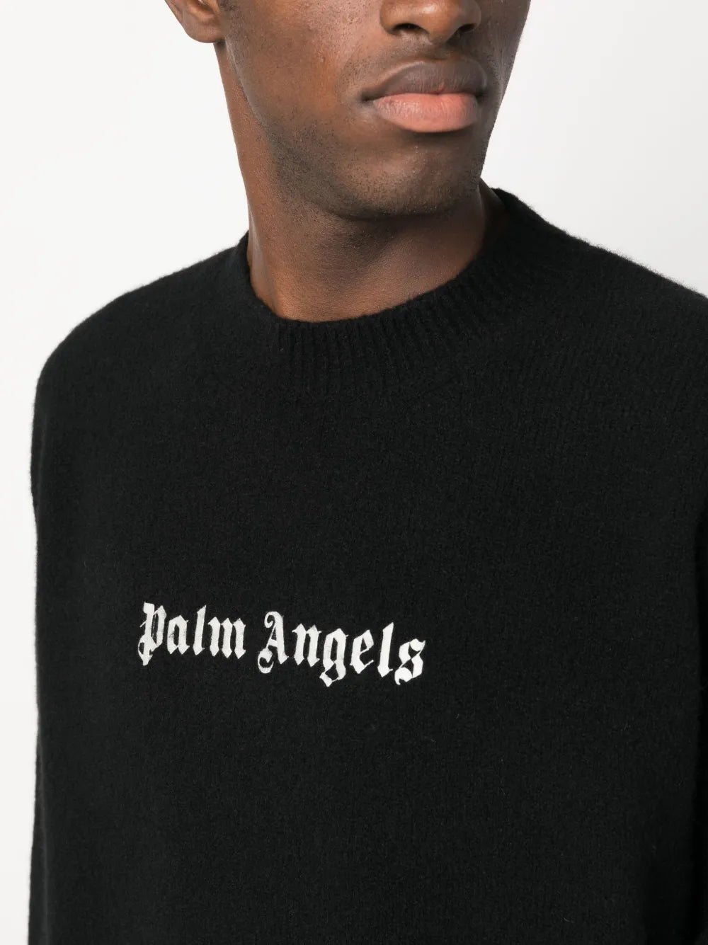 Maille Pull à logo Palm Angels Noir Homme