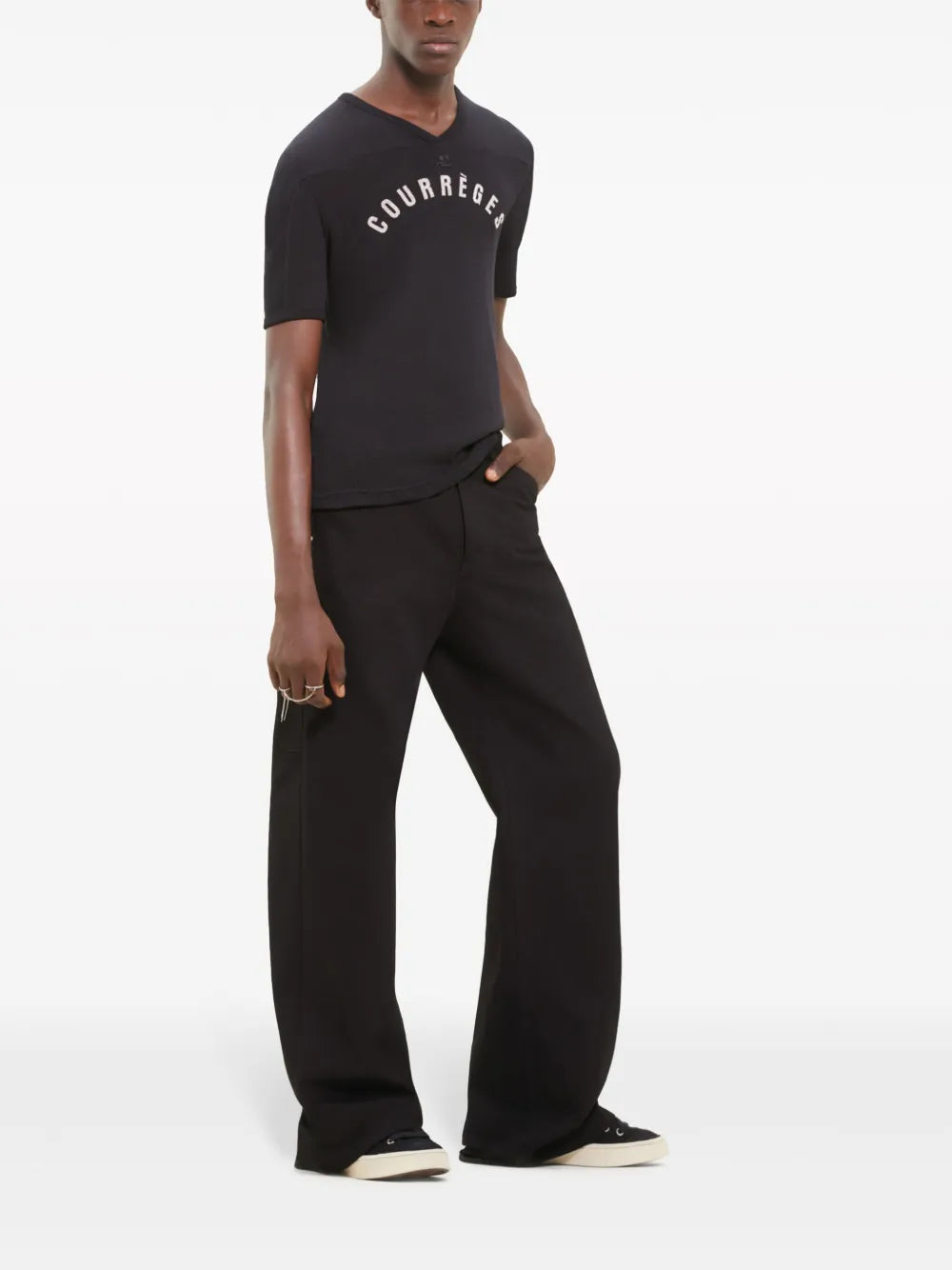 T-shirts T-shirt Baseball en mesh Courrèges Noir Homme