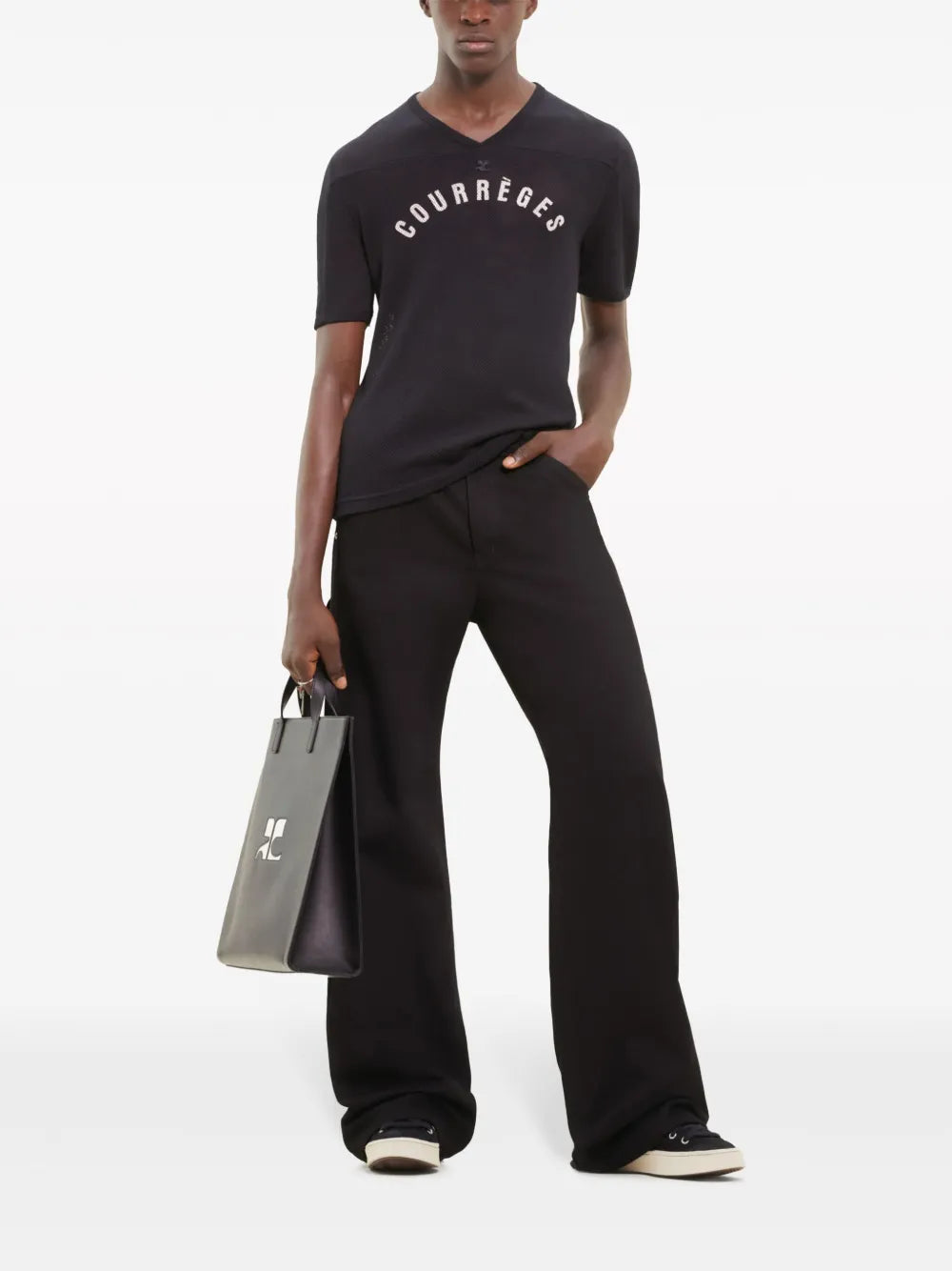 T-shirts T-shirt Baseball en mesh Courrèges Noir Homme