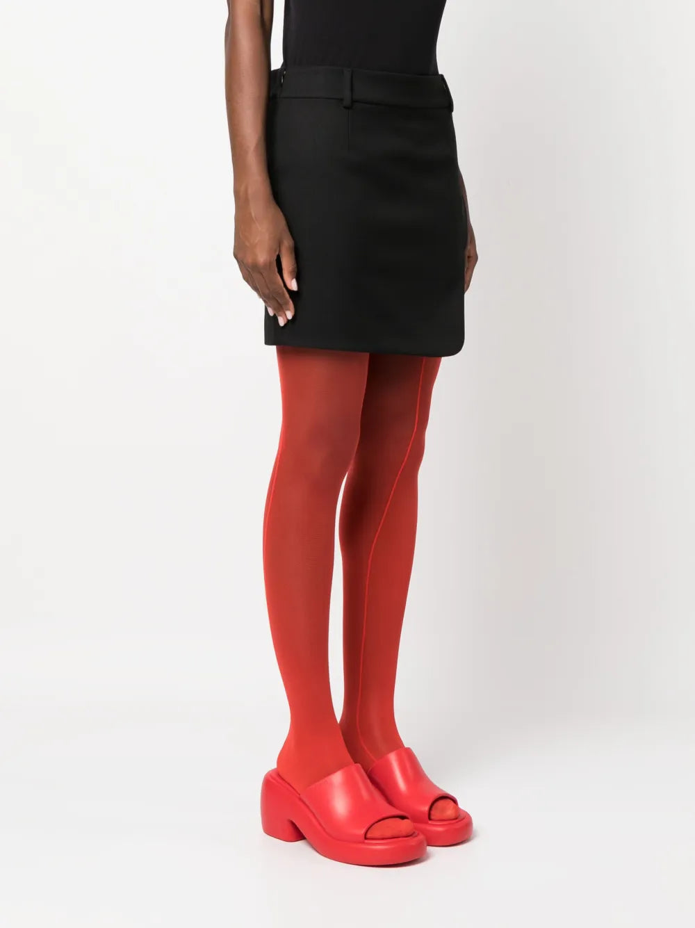 Jupes Mini jupe en viscose Off-White Noir Femme
