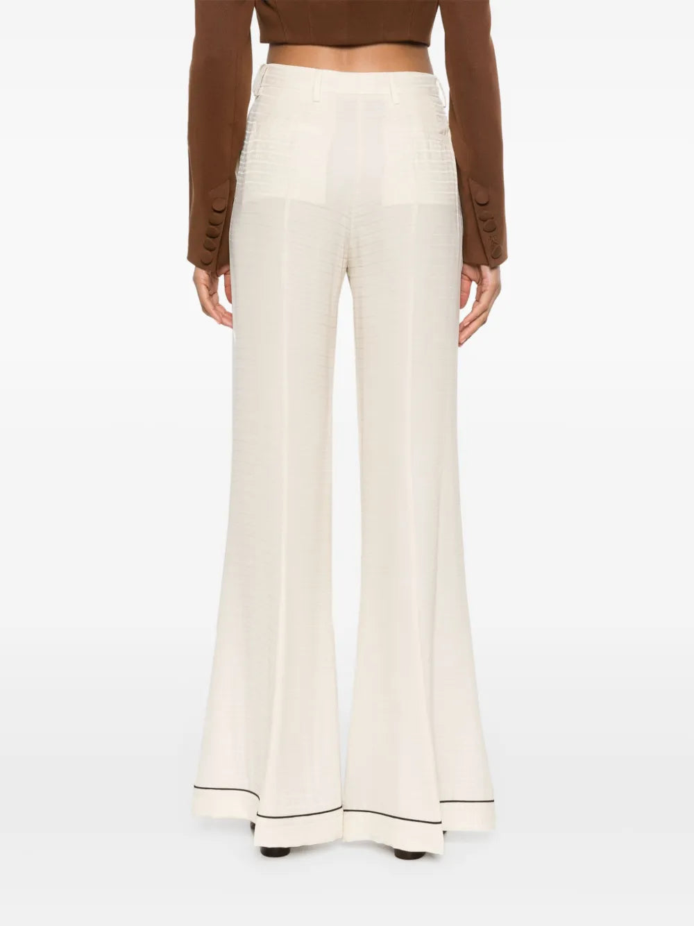 Pantalones Pantalones de Seda Prada Beige Femme