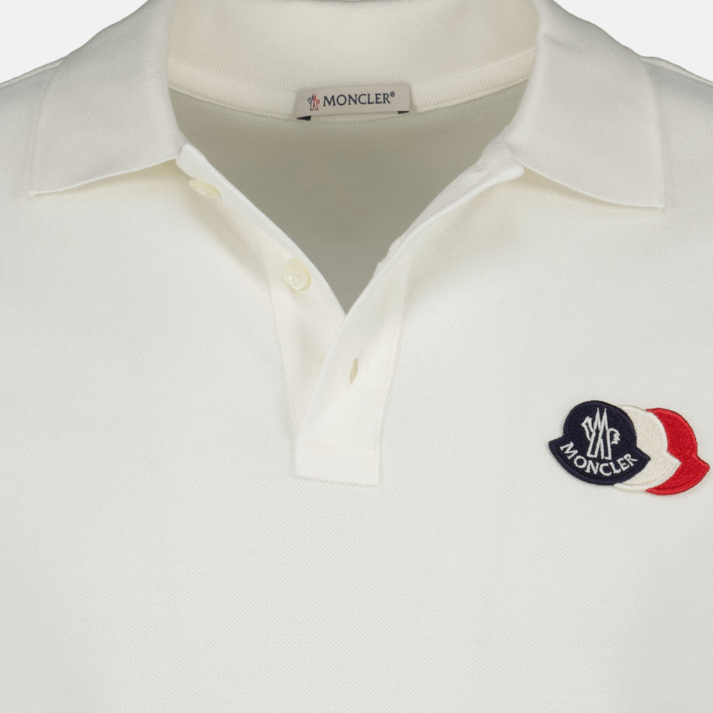 Polos ホワイトコットンピケポロ Moncler Blanc Homme