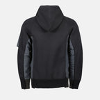 Moletons Sweatshirt de Nylon e Algodão com Fecho Sacai Cinza Homme