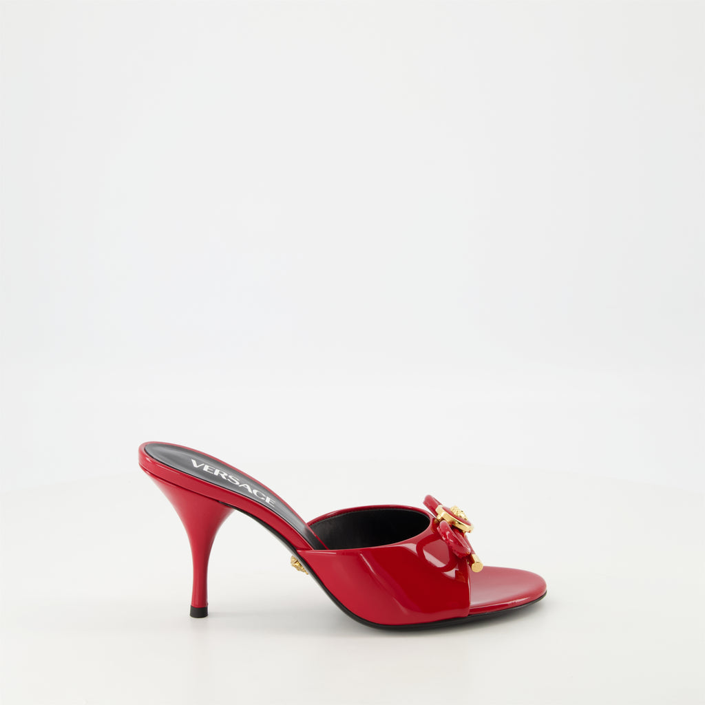 Chaussures ouvertes Mules à talon Bow Versace Rouge Femme