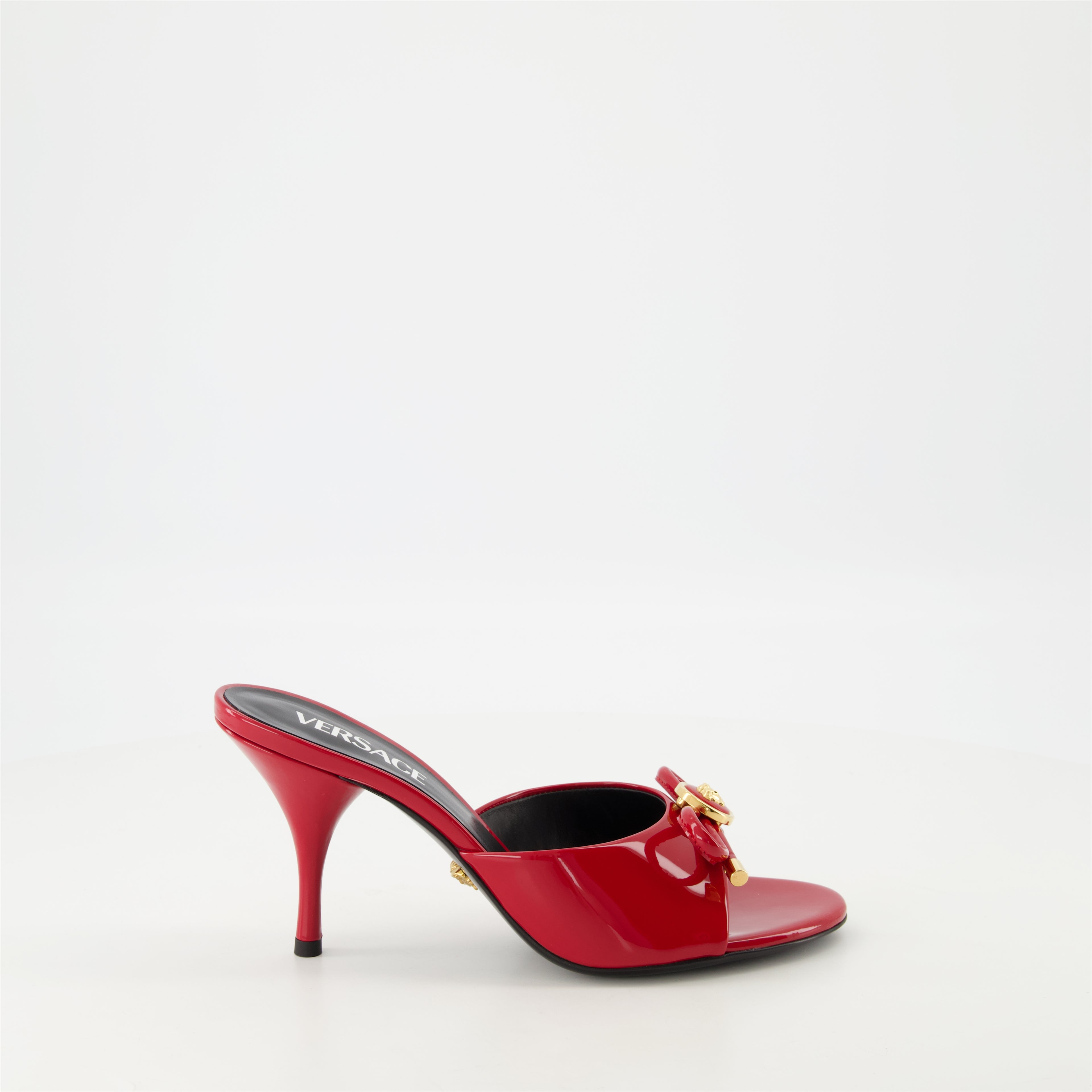 Chaussures ouvertes Mules à talon Bow Versace Rouge Femme