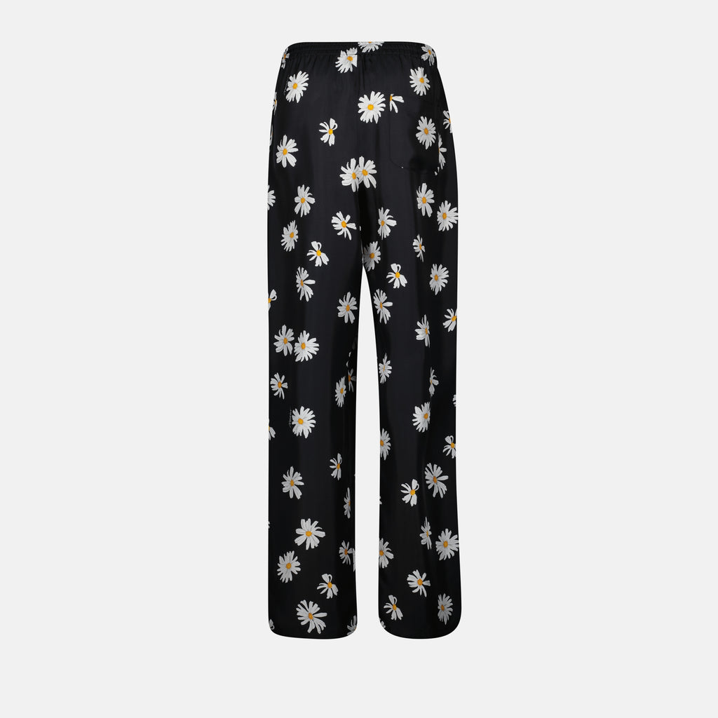 Pantalons Pantalon noir à fleurs Moschino Noir Femme