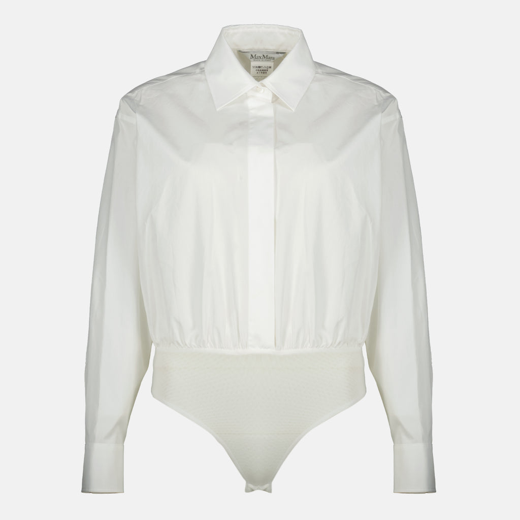 Imagem da Camisa Body de Algodão Branco da Max Mara para Mulher - Coleção Primavera-Verão 2026 - Vista Frontal