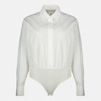 Imagen de la camiseta body de algodón blanco de Max Mara para Mujer - Temporada Primavera-Verano 2026 - Vista Frontal