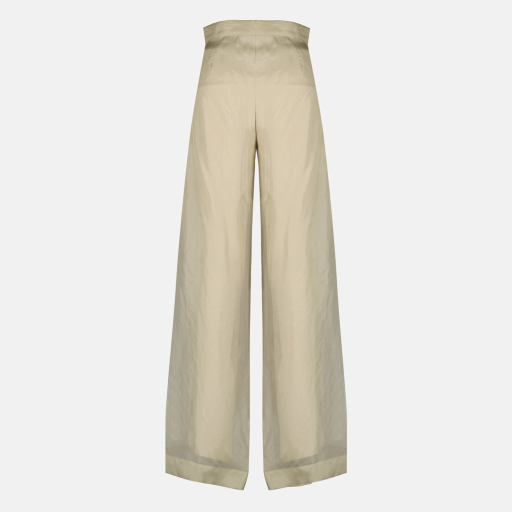 Bild des Artikels Beige Seidenorganza-Hosen von Max Mara für Damen - Frühling-Sommer 2026 - Rückansicht