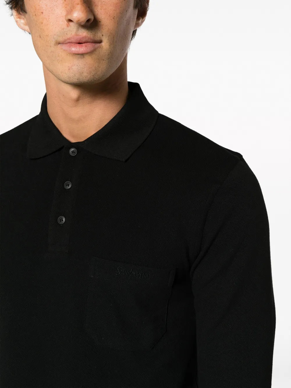 Polos Polo à poche Saint Laurent Noir Homme